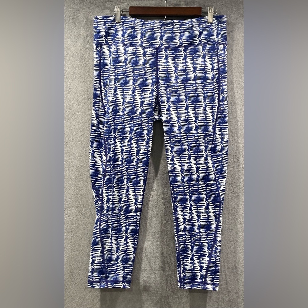 Vineyard Vines Performance Blue And White Cropped Leggings Women’s Size XL